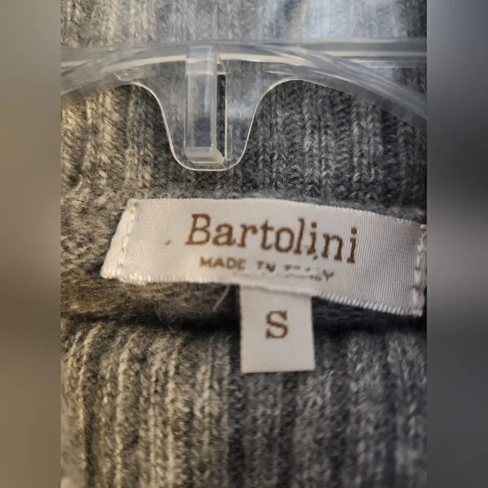 Bartolini S Lslv Turtlenec Gray ITALY Knit WOOL CASHMERE Blend Women Sweater